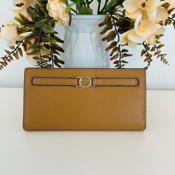 Michael Kors Reed Large Pebbled Leather Wallet Deer MK - Picture 1 of 4